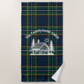 カスタム素朴ファミリキャビンビーチタオル ビーチタオル (正面)