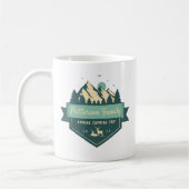 カスタム素朴ファミリーネームキャンピングトリップ コーヒーマグカップ (左)