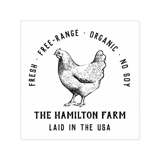 カスタム素朴ファミリーファームエッグカートン セルフインキングスタンプ (デザイン)