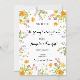 カスタム素朴フローラ結婚デザイン 招待状