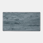 カスタム素朴ブルーグレイフェイク木目 デスクマット (正面)