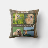 カスタム素朴ペット記念写真コラージュ クッション (裏面)