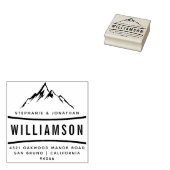 カスタム素朴マウンテンアドベンチャー差出人住所 ラバースタンプ (押印)