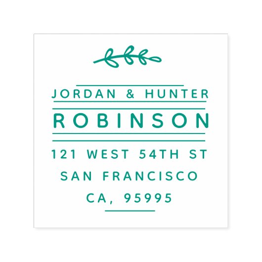 カスタム素朴モダン分岐対差出人住所 セルフインキングスタンプ (デザイン)