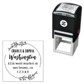 カスタム素朴リース結婚した対差出人住所 セルフインキングスタンプ (インサイチュ)