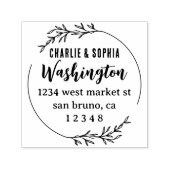 カスタム素朴リース結婚した対差出人住所 セルフインキングスタンプ (デザイン)