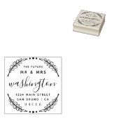 カスタム素朴リース |今後の住所 ラバースタンプ (押印)