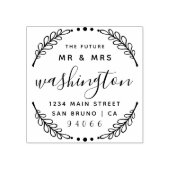 カスタム素朴リース |今後の住所 ラバースタンプ (インプリント)