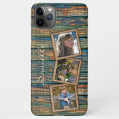 カスタム素朴ヴィンテージファームハウスウッドグレインパターン iPhoneケース (裏面)