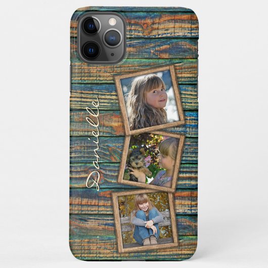 カスタム素朴ヴィンテージファームハウスウッドグレインパターン iPhoneケース (裏面)