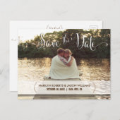 カスタム素朴写真日付はがきを保存 案内ポストカード (正面/裏面)