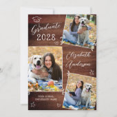 カスタム素朴卒業生3写真卒業 招待状 (正面)
