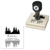 カスタム素朴名木差出人住所 ラバースタンプ (押印)