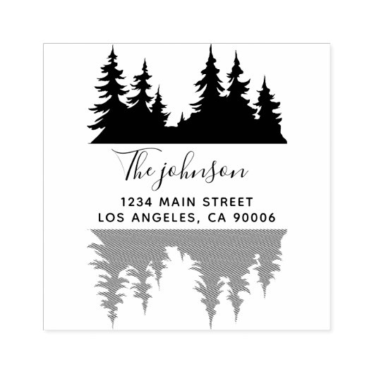 カスタム素朴名木差出人住所 ラバースタンプ (インプリント)