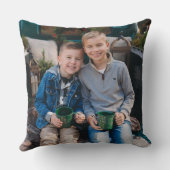カスタム素朴家族の休日の写真 クッション (裏面)