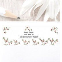 カスタム素朴差出人住所ラベルフローラ自然