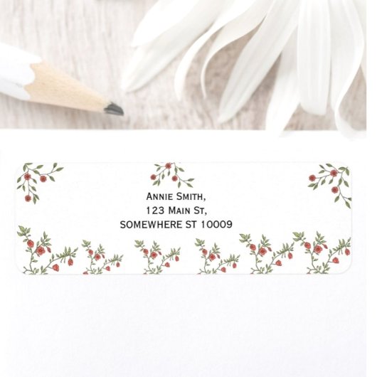 カスタム素朴差出人住所ラベルフローラ自然 ラベル