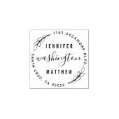 カスタム素朴新結婚円差出人住所 ラバースタンプ (インプリント)