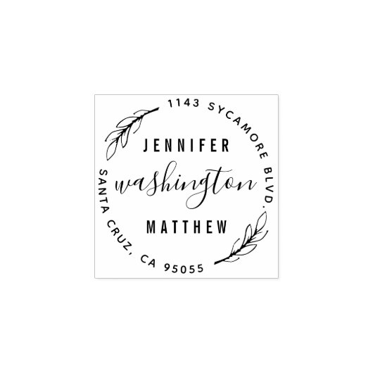 カスタム素朴新結婚円差出人住所 ラバースタンプ (インプリント)