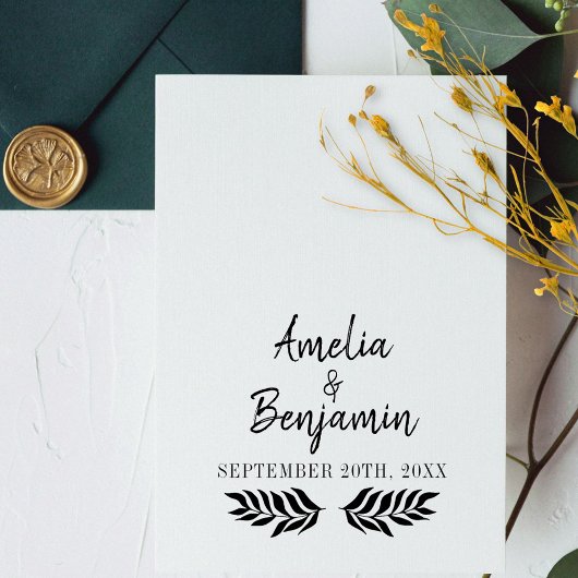 カスタム素朴新郎名結婚前 ラバースタンプ