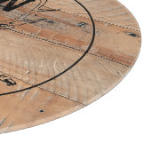 カスタム素朴木の質感と鹿モノグラム カッティングボード (角)