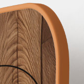 カスタム素朴木の質感と鹿モノグラム ピックルボールラケット (左詳細)