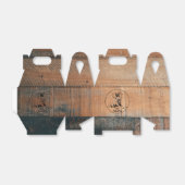 カスタム素朴木の質感と鹿モノグラム フェイバーボックス (折り畳みなし)