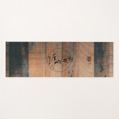 カスタム素朴木の質感と鹿モノグラム ヨガマット (正面(横))