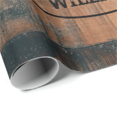 カスタム素朴木の質感と鹿モノグラム ラッピングペーパー (ロールコーナー)