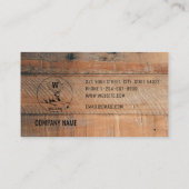 カスタム素朴木の質感と鹿モノグラム 名刺 (裏面)