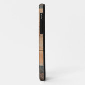 カスタム素朴木の質感と鹿モノグラム Case-Mate iPhoneケース (裏面/左)