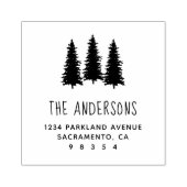 カスタム素朴木ファミリ名差出人住所 ラバースタンプ (インプリント)