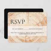 カスタム素朴木目RSVP予約座席 出欠カード (正面/裏面)