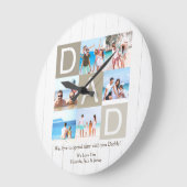 カスタム素朴父の日フォトウォールクロック ラージ壁時計 (傾斜)