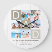 カスタム素朴父の日フォトウォールクロック ラージ壁時計 (正面)