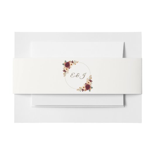 カスタム素朴秋の結婚式招待状用帯 招待状ベリーバンド (正面例)