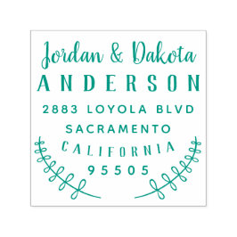 カスタム素朴結婚タイポグラフィ差出人住所 セルフインキングスタンプ