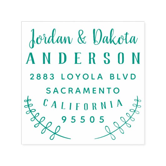 カスタム素朴結婚タイポグラフィ差出人住所 セルフインキングスタンプ (デザイン)