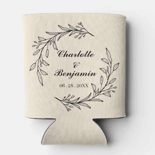 カスタム素朴結婚式 缶クーラー (裏面)