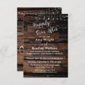 カスタム素朴 – 後は幸せに灯る木 招待状 (正面/裏面)