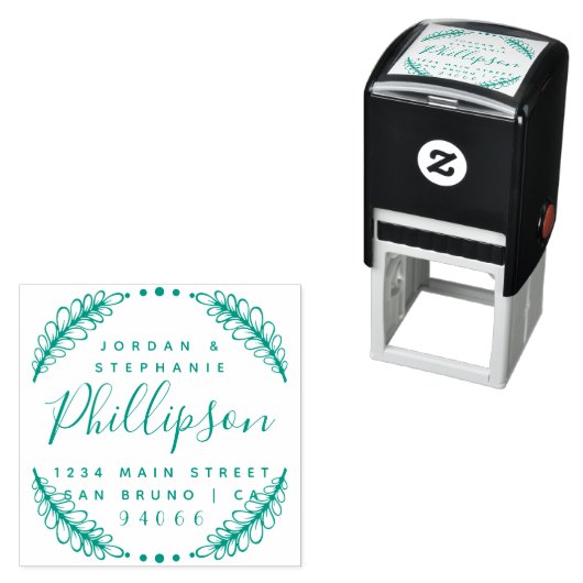 カスタム素朴Script新しい結婚差出人住所 セルフインキングスタンプ (インサイチュ)