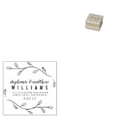 カスタム素朴Script結婚の差出人住所 ラバースタンプ (押印)