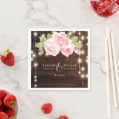 カスタム素朴Wood Stringライトバラ結婚 スタンダードカクテルナプキン (インサイチュ)