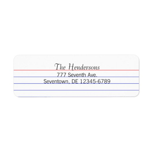 カスタム索引カード ラベル (正面)