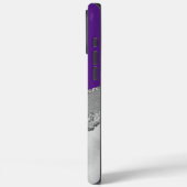 カスタム紫と灰色のグリッター Case-Mate iPhoneケース (裏面 / 左)