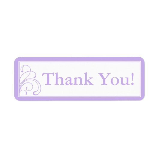 カスタム紫と白お礼ステッカーまたはラベル ラベル (正面)