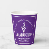 カスタム紫の獣医学校卒業党 紙コップ (正面)