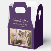 カスタム紫の結婚写真ありがとう フェイバーボックス (オープン)