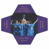 カスタム紫の高校の写真卒業 サッカーボール (フラット)