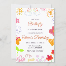 カスタム紫イエロー誕生日招待状 招待状